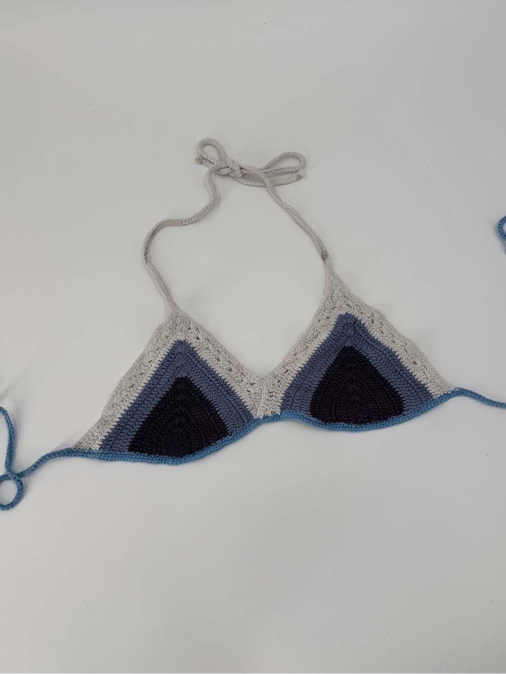 Women's Crochet Triangle Halter Bikini Top Lined S bohemian surf beach